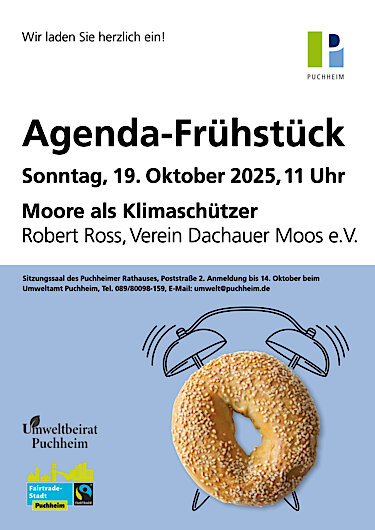 Umweltbeirat und Stadt Puchheim Einladung zum Agenda-Frühstück 2025 Plakat